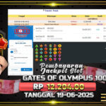 BUKTI JACKPOT SLOT GATES OF OLYMPUS 1000 TERPERCAYA DI INDONESIA TGL 19-06-2025